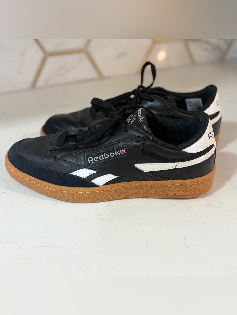 Reebok ClubC Revenge Black White GumSole Retro LowTop Sneakers Sz. M9/EU 42 NEW